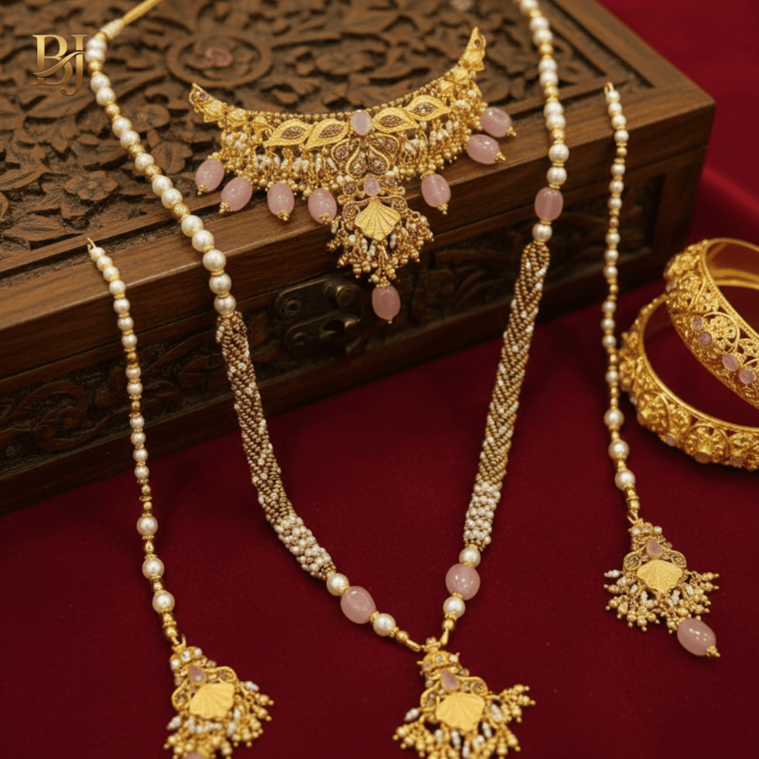 Noor-e-Zar Bridal Gold And Moti Set